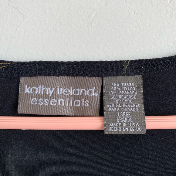 4/$25 Kathy Ireland Essentials Black with Floral Size L - Picture 4 of 5
